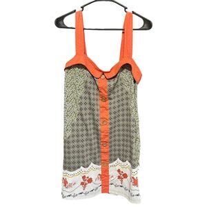 Sweet Scrapbook Tieback Dress Green and Orange Small